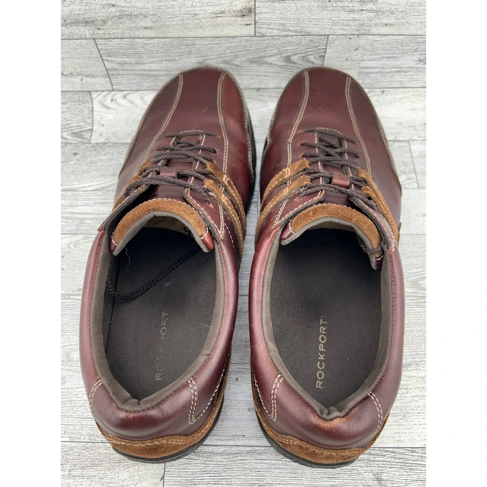 Rockport XCS‎ Men's Leather Brown Lace Up Comfort Driving Moccasin Shoes 14M